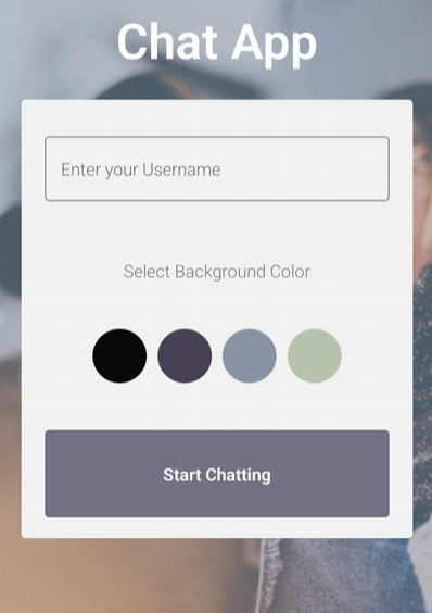 Screenshot of the Chat App login page